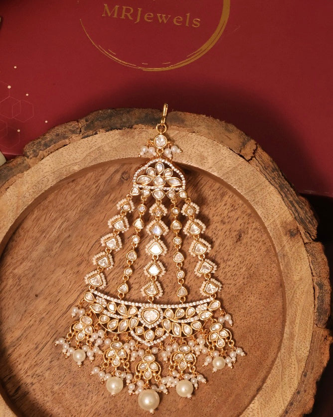 kundan polki passa in brass with gold finish and intricate detailing