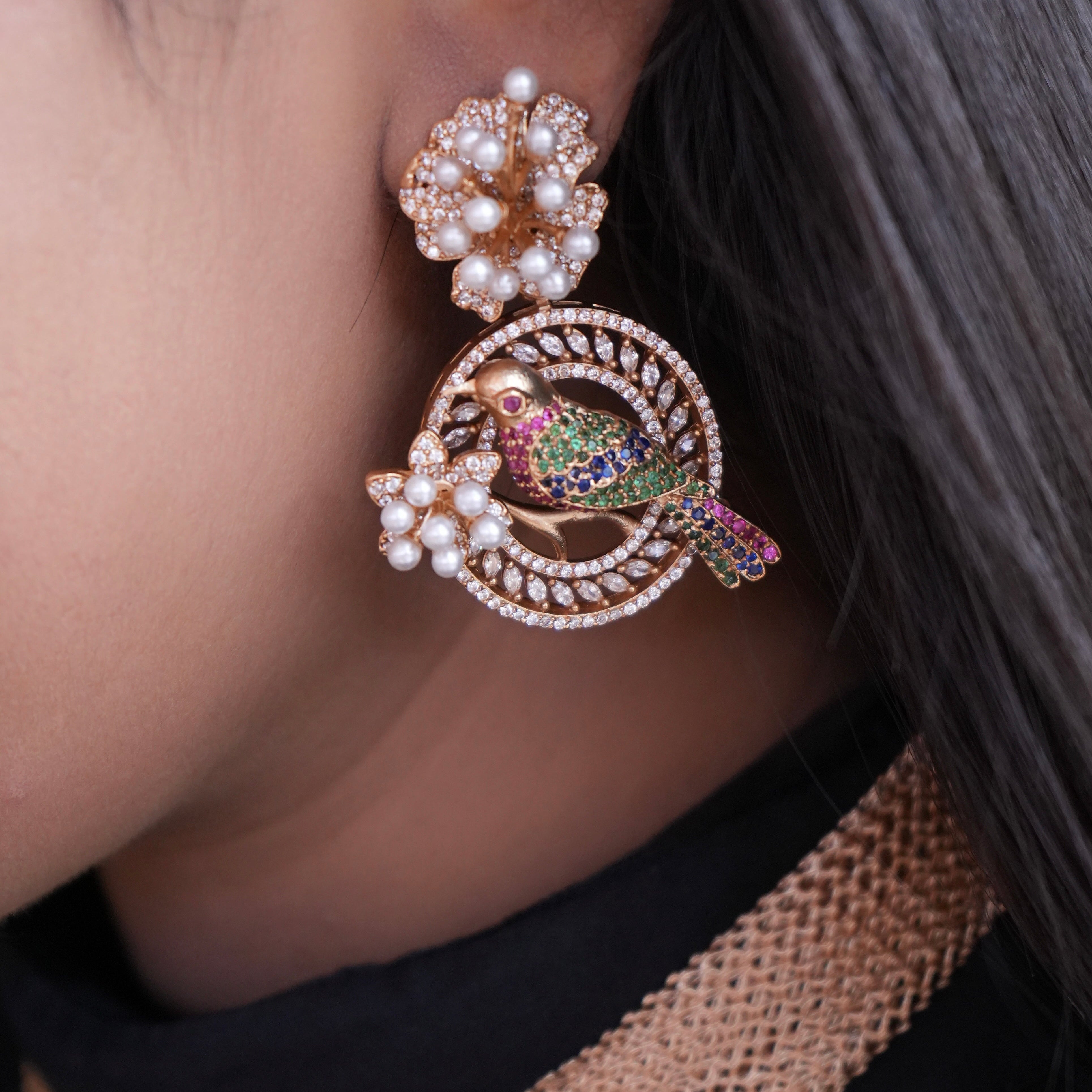 close-up of new premium necklace with elegant curve and polished modern look