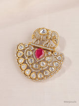Statement Kundan Elephant Brooch
