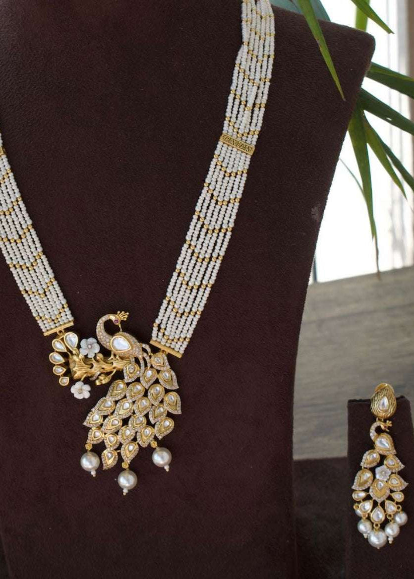 Lavanaya Peacock Pearl Necklace Set