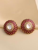 Meenakari Polki Studs