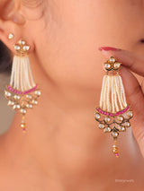 Pearl Statement Long Earrings Chandeliers