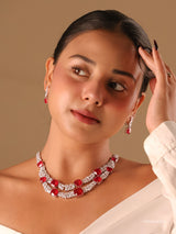 Regalia Cushion Tennis Necklace Set (Emerald/Ruby)