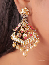 Gulnaar Meenakari Chandbali Earrings