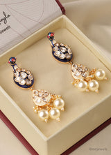 Meenakari Kundan Peacock Earrings