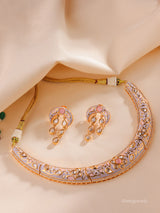 Meenakari Polki Pearl Drop Necklace Set