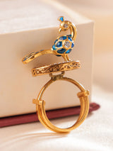 Antique Meenakari Peacock Ring