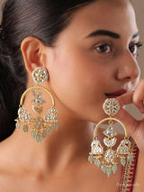 Royal Kundan Chandbali Pearl Drop Earrings