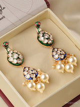 Meenakari Kundan Peacock Earrings