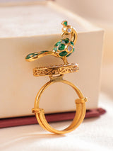Antique Meenakari Peacock Ring