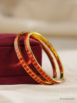 Jadau Kundan Bangles – Pair | Non-Openable