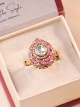 Zehra Meenakari Polki Ring