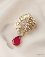 Royal Elephant Kundan Brooch