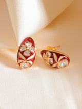 Meenakari Polki Studs