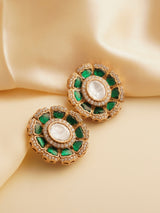 Floral Polki Stud Earrings