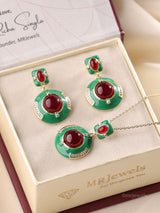 Emerald Ruby Luxe Pendant Set