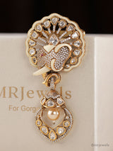 Statement Kundan Meenakari Elephant Brooch