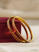 Jadau Kundan Bangles – Pair | Non-Openable