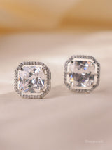 Cushion-Cut Solitaire Screw Back Stud Earrings