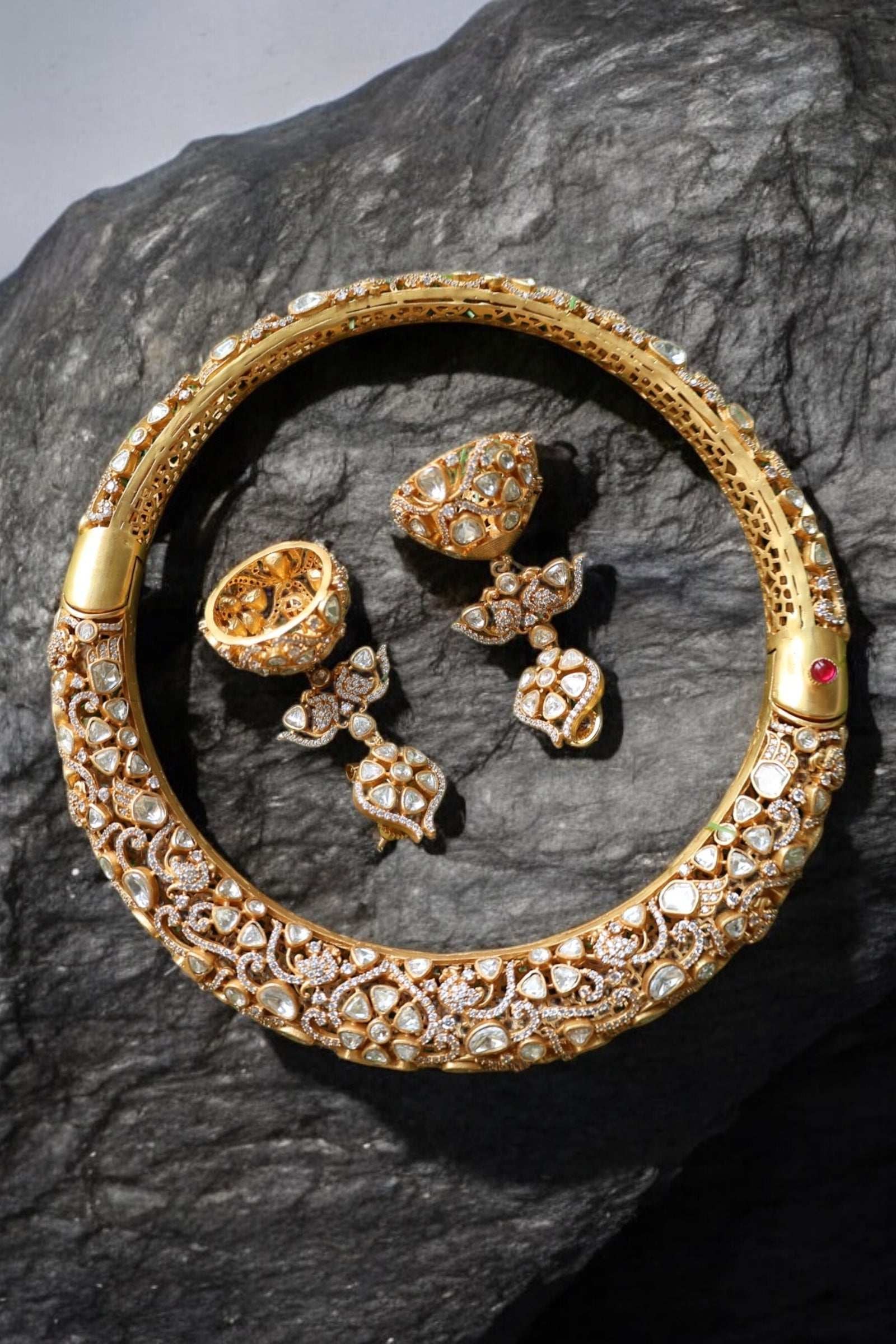 Real Moissanite Hasli Necklace Set