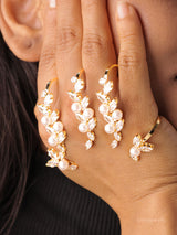 Pearl & Crystal Vine Hand Cuff