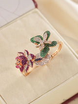 Statement Floral American Diamond Ring