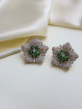 Gul Naaz Pearl – Luxurious Floral Clip Studs Earrings