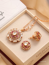 The Royal Gulab Kundan Pendant Set