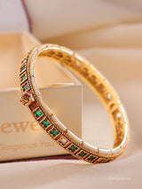 Kundan Pearl Statement Kada Bangle (Openable)