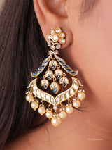 Gulnaar Meenakari Chandbali Earrings