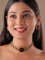 Emerald Ruby American Diamond Choker Set
