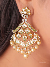 Gulnaar Meenakari Chandbali Earrings