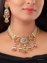 Kairavi Antique Kundan Pearl Necklace Set