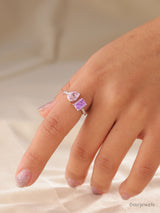 Swarovski Cut Dual Stone Adjustable Ring