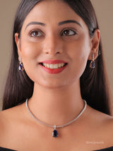 American Diamond Necklace Set with Drop Earrings