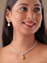 American Diamond Necklace Set with Drop Earrings