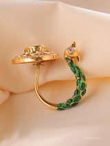 Alankara Peacock Polki Ring