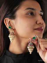 The Mayurika Pearl Peacock Jhumka