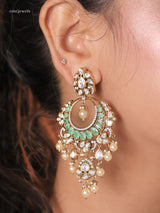 Aarohi Kundan Chandbaali (Emerald/Mint/Rose)