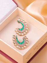 Noor Crescent Meenakari Polki Studs