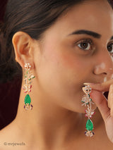 Elina Floral Drop Butterfly Earrings