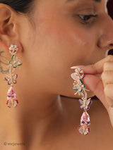Elina Floral Drop Butterfly Earrings