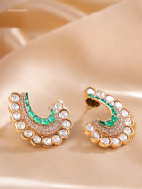 Noor Crescent Meenakari Polki Studs