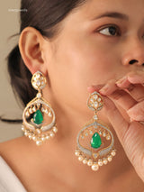 Polki Pearl Chandbalis