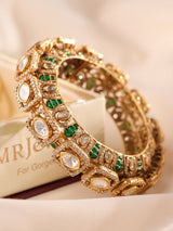Noorvansh Regal Polki Kada (Emerald / Ruby Edition)