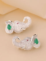 Gaja Noor Collar Buttons Brooch (Set of 2) — Silver & Gold Pair