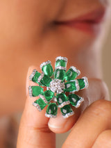 Diamond Floral Stud Earrings
