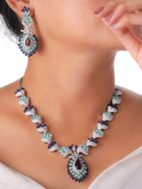 Jade-Mist Couronne — Beaded Necklace Set