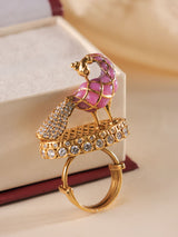 Mayurvika Navratna Kundan Cocktail Ring