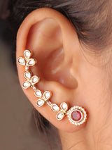 Iraaya Polki Leaf Ear Cuff (Non-Piercing)